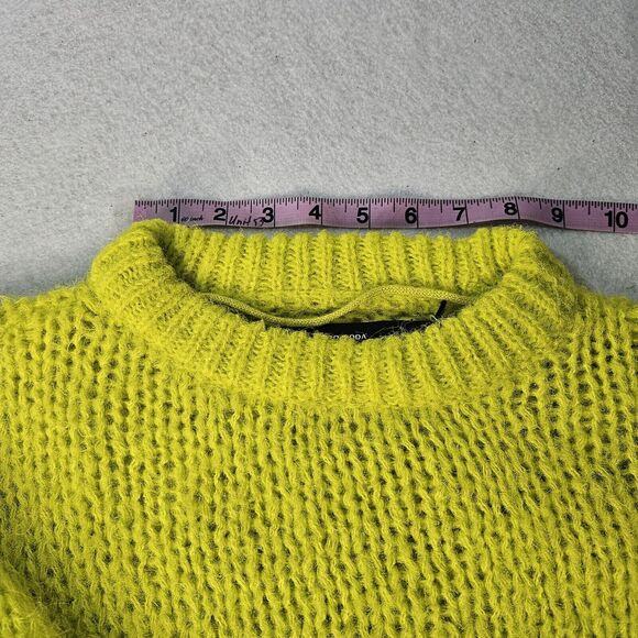 VERO MODA Lime Green Balloon Sleeve Knit Sweater Sz S Oversized - Picture 4 of 6